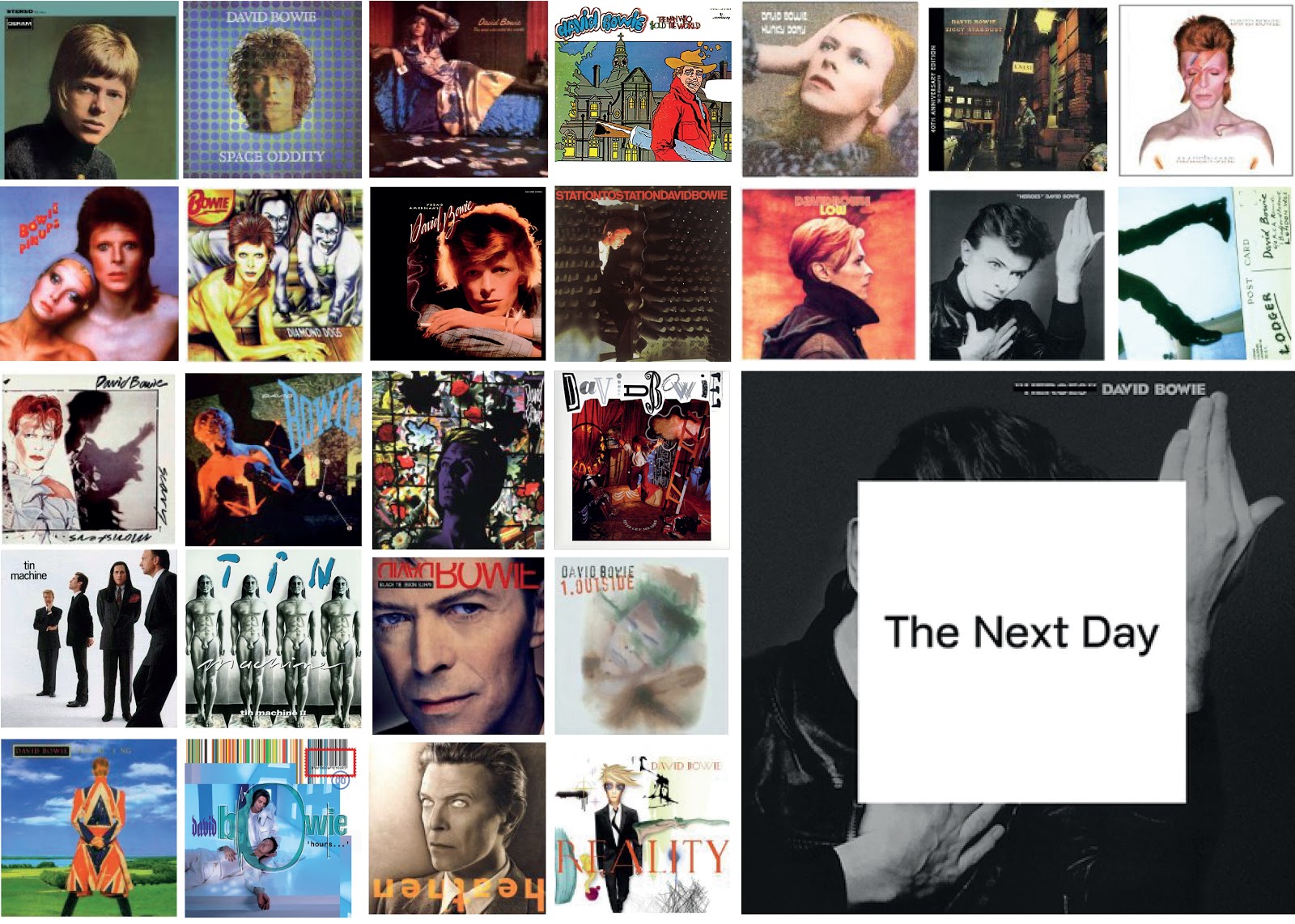 As Capas de todos álbuns de David Bowie + Super Playlist